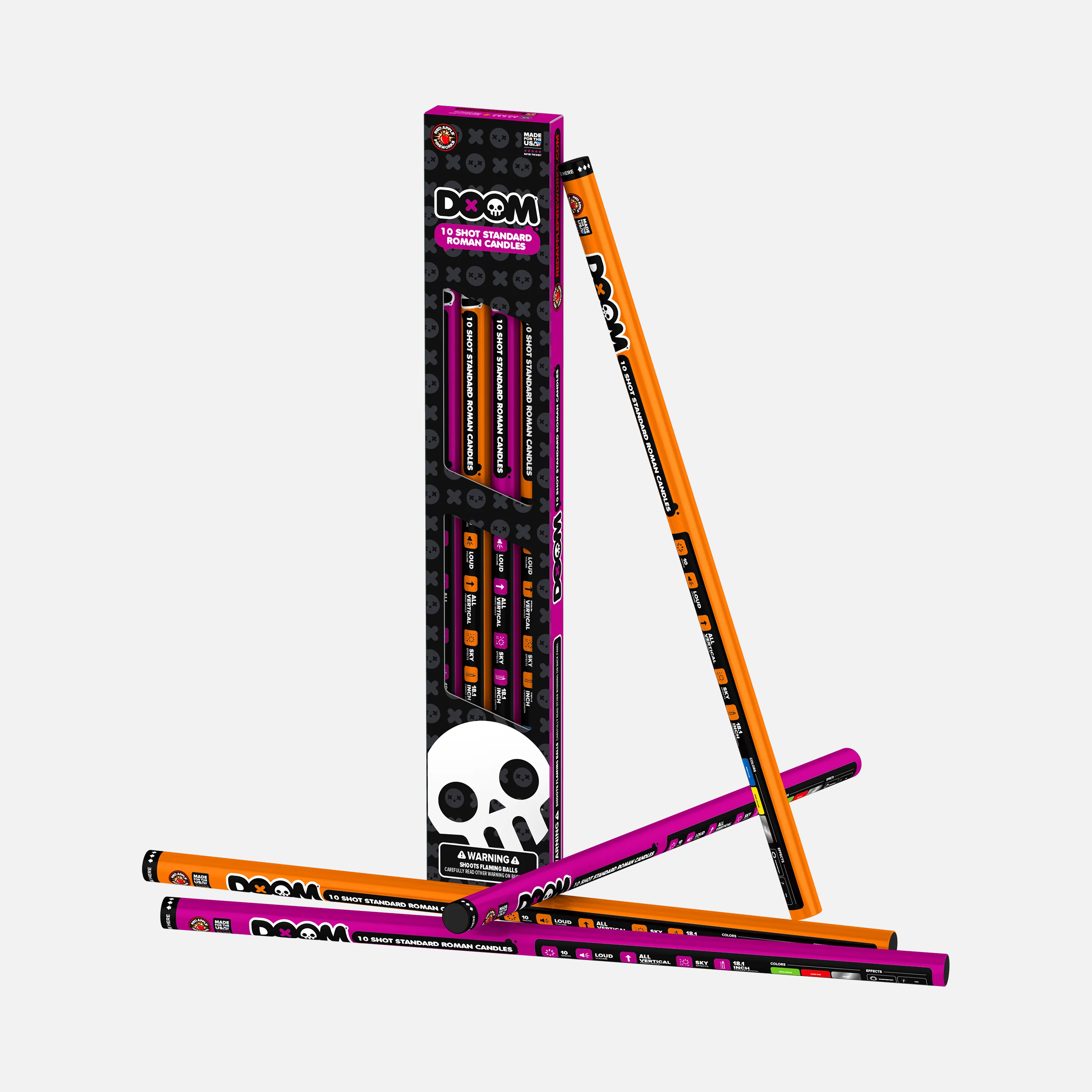 DOOM® 10 Shots Standard Roman Candles - Image 3