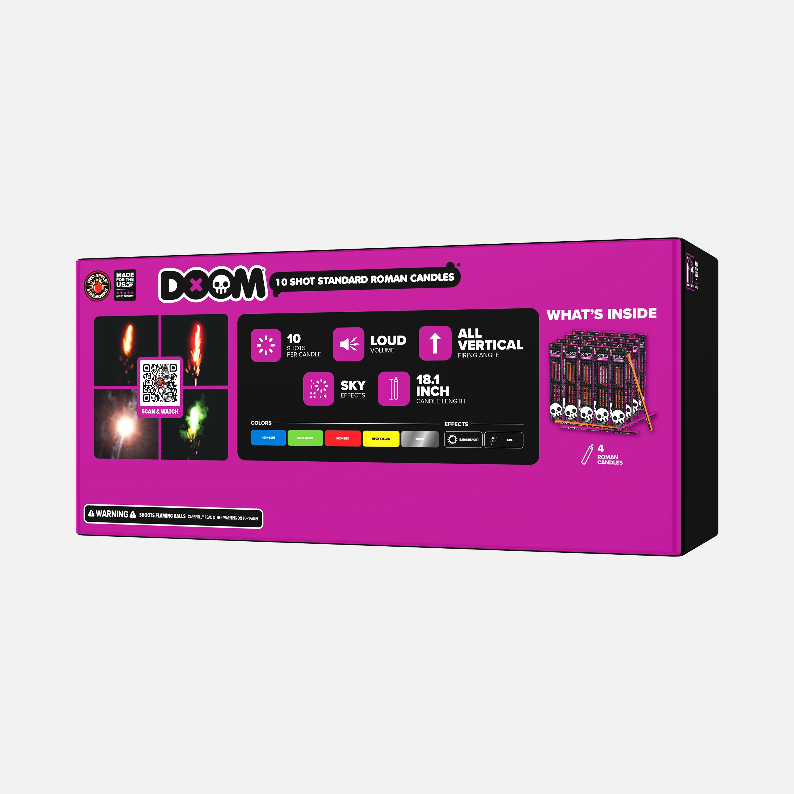 DOOM® 10 Shots Standard Roman Candles - Image 5