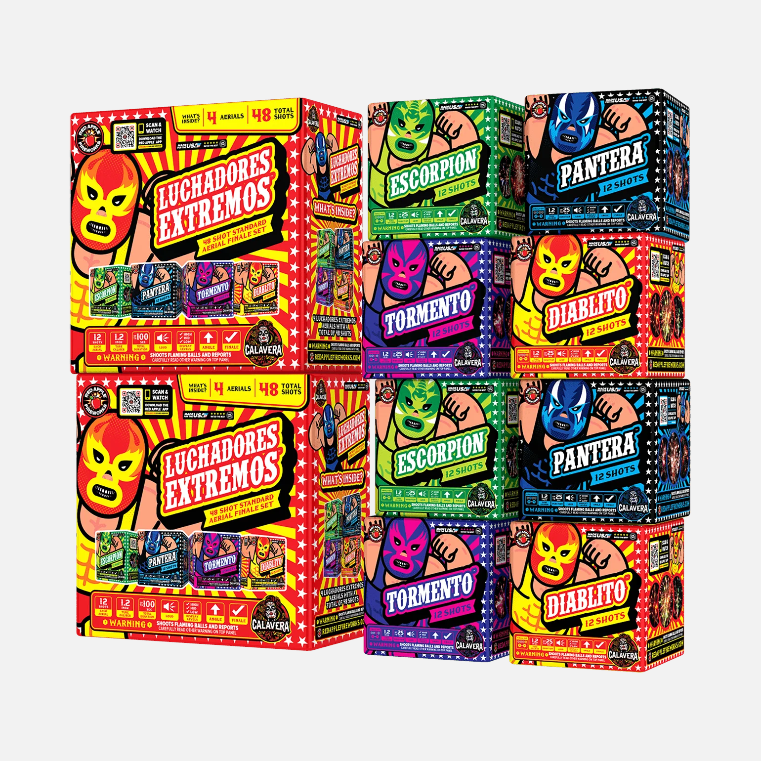 Luchadores Extremos!™ 48 Shot Standard Aerial Finale Set® - Image 4