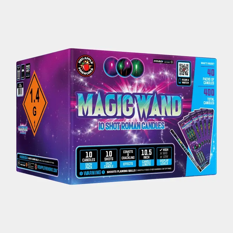 Magic Wand™ 10 Shot Roman Candles - Image 3