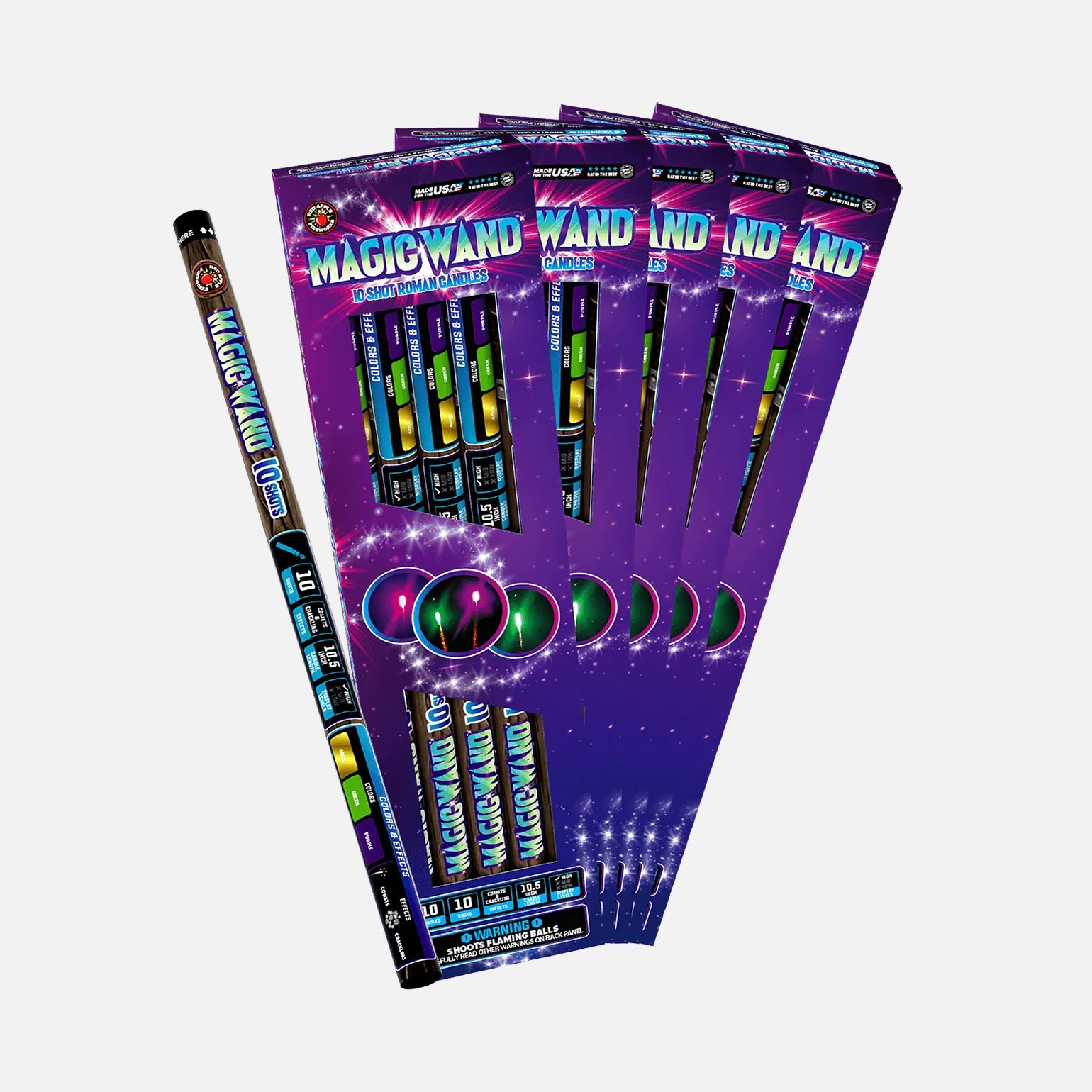 Magic Wand™ 10 Shot Roman Candles - Image 4
