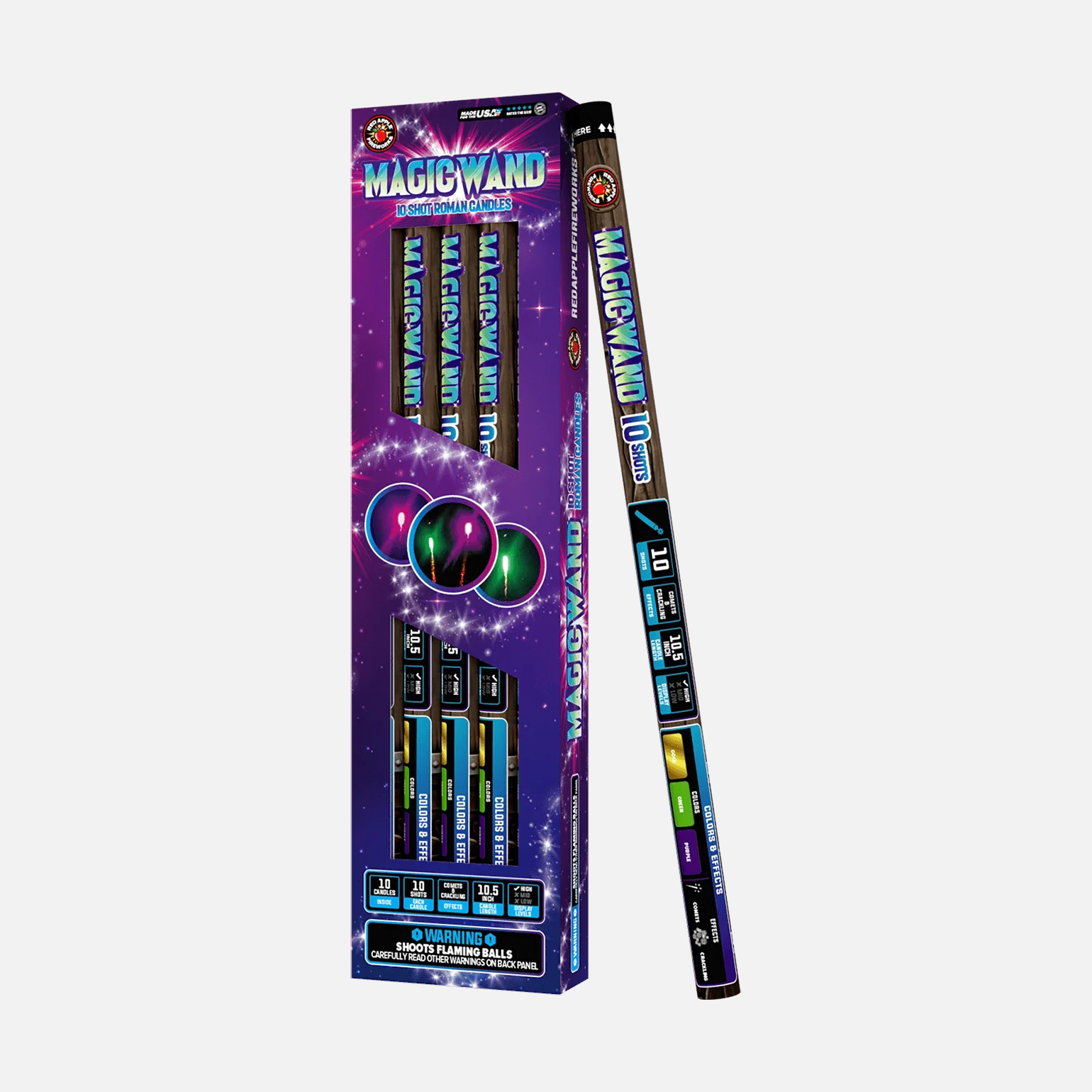 Magic Wand™ 10 Shot Roman Candles - Image 5
