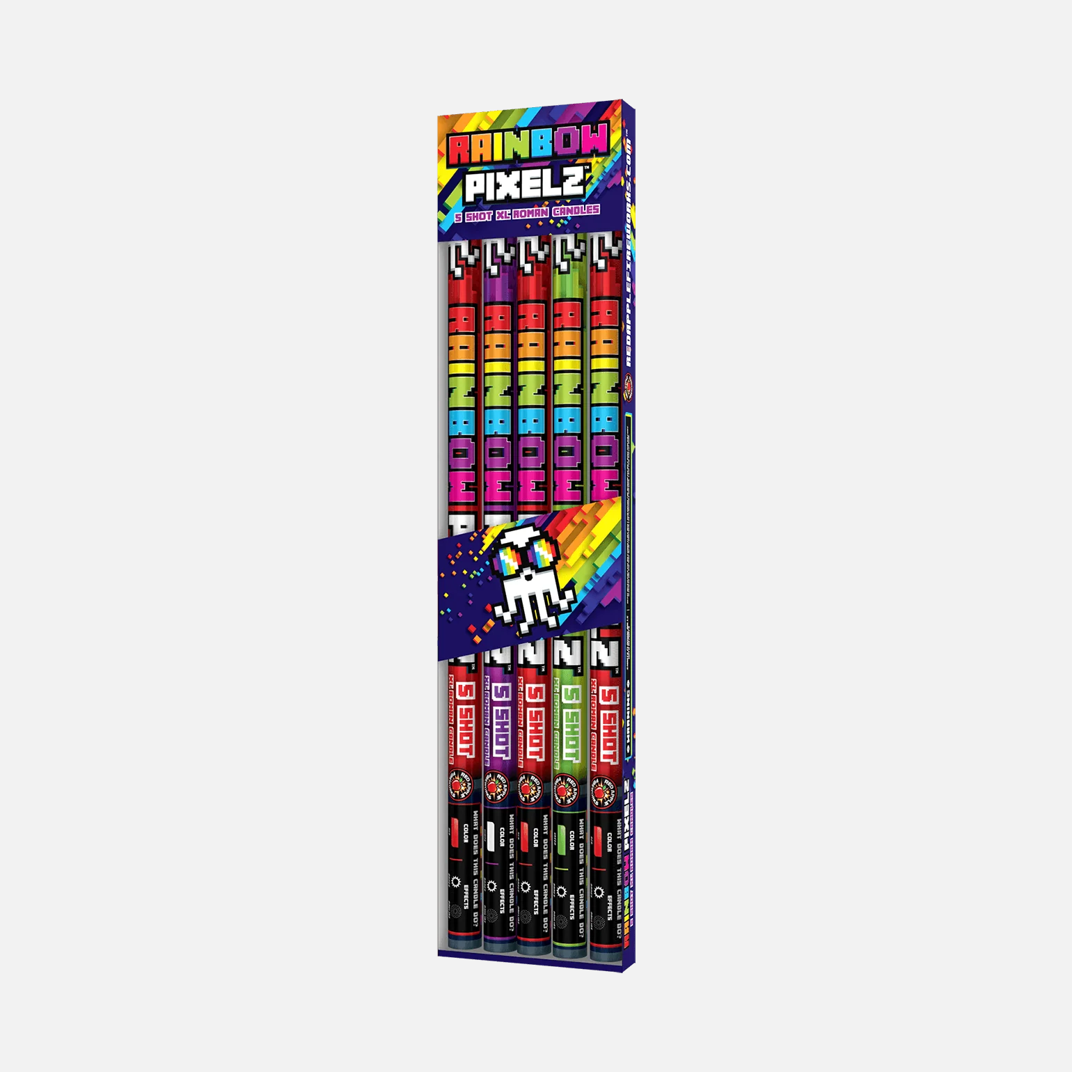 Rainbow Pixelz™ 5-Shots XL® Roman Candles - Image 4