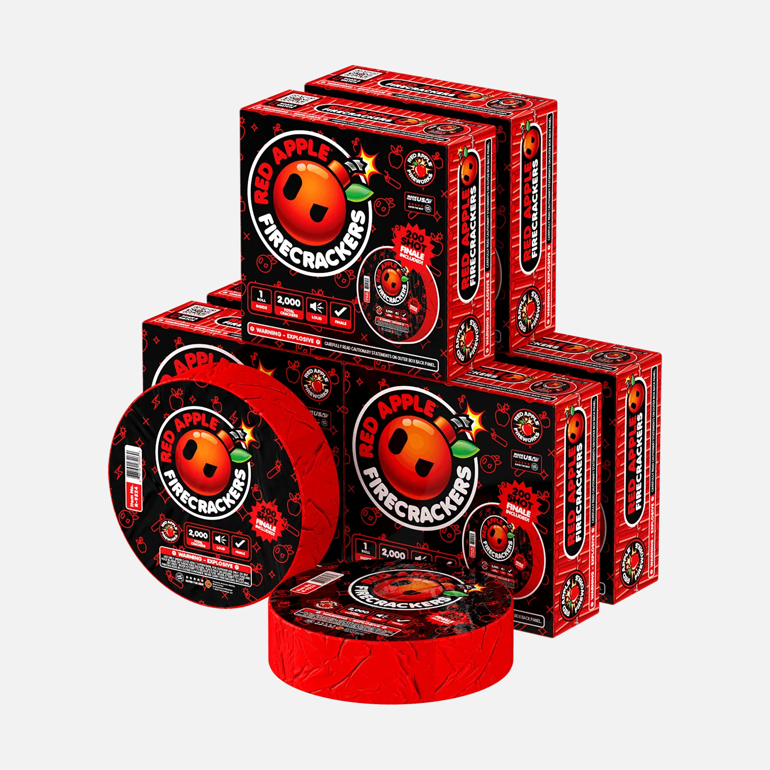 Red Apple® Bombs 2,000 Roll Flash Crackers with 200 Shot Finale - Image 4