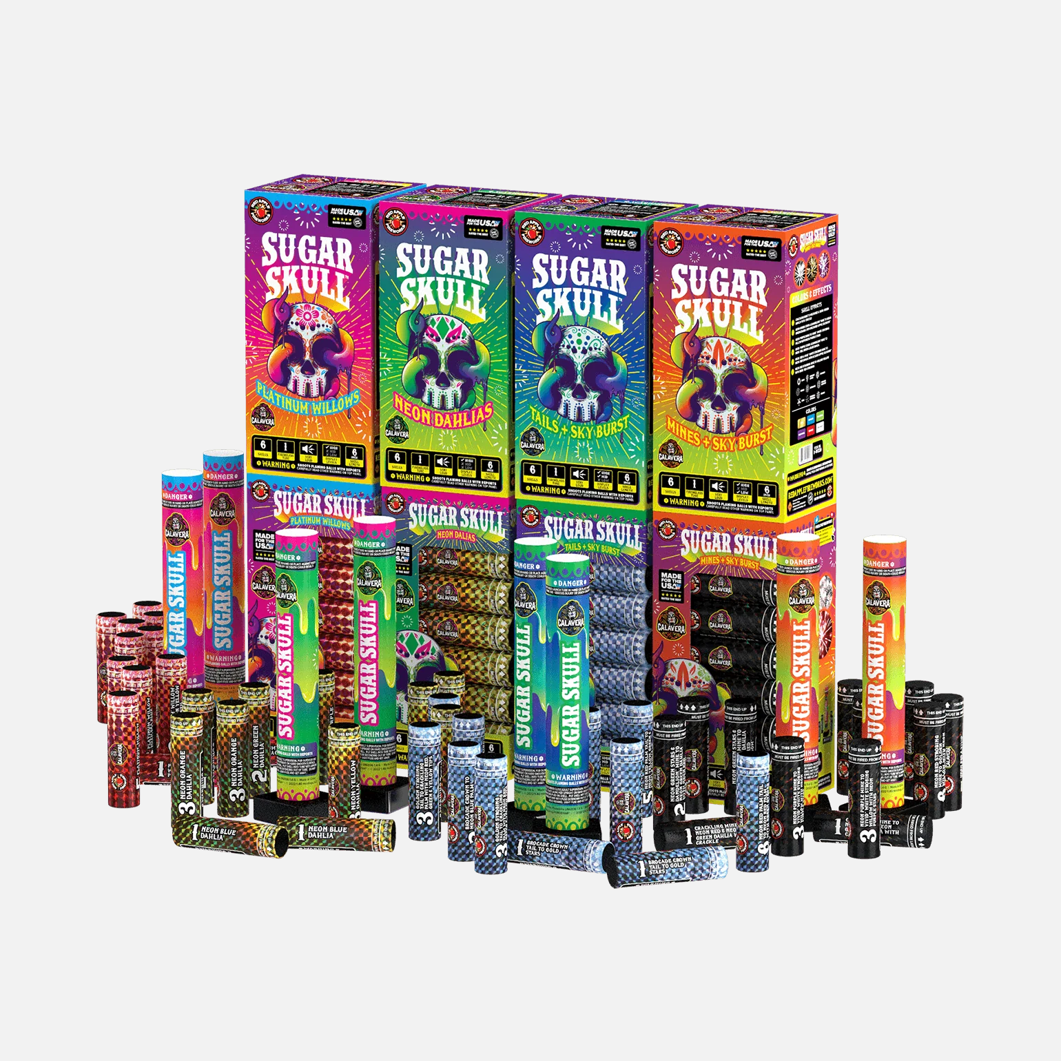 Sugar Skulls® 6 Shot 6 Inch XXL™ Canister Shells - Image 4