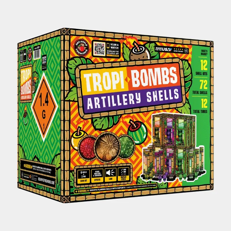 Tropi-Bombs 6 Shot Special Effect Artillery Shells - Image 3