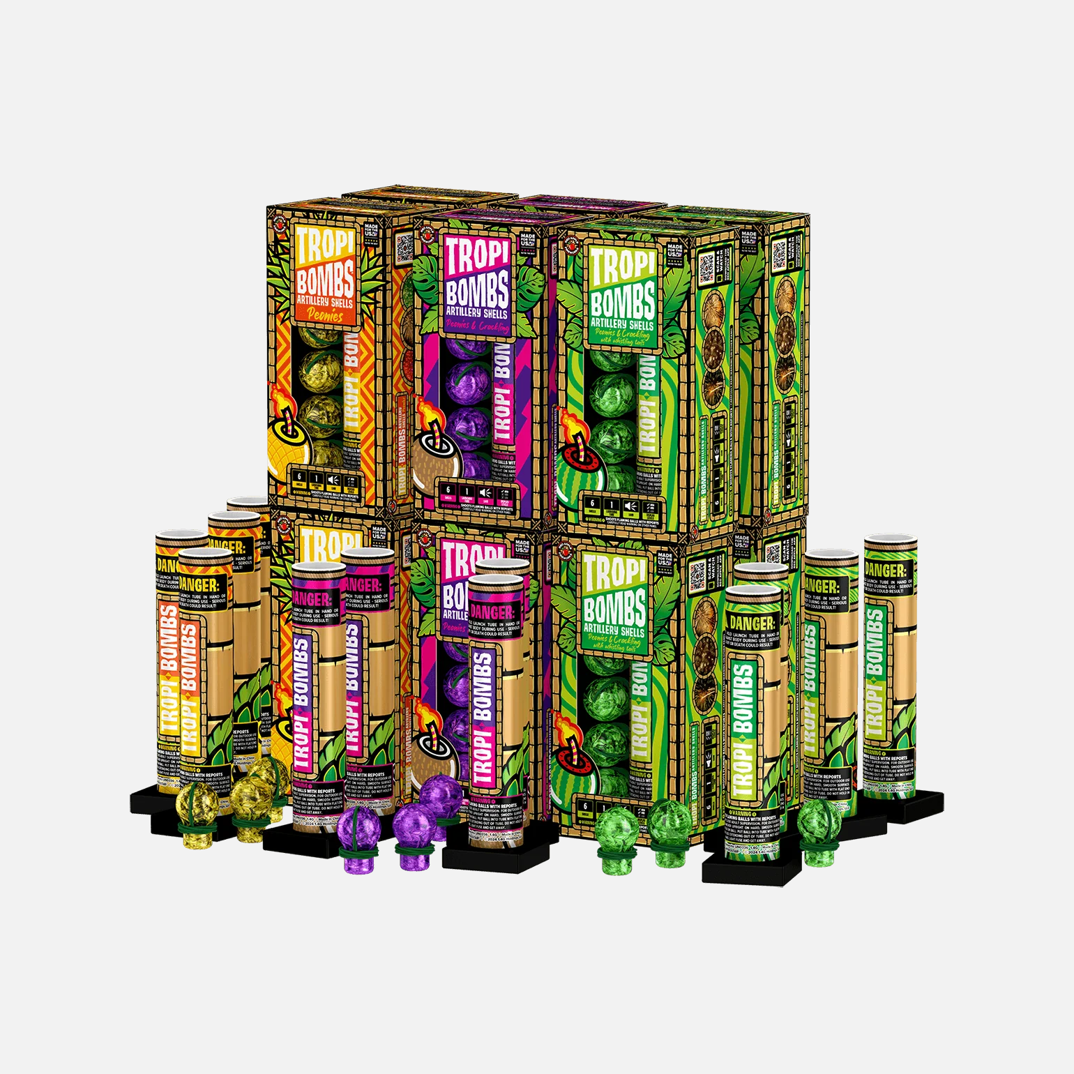 Tropi-Bombs 6 Shot Special Effect Artillery Shells - Image 4