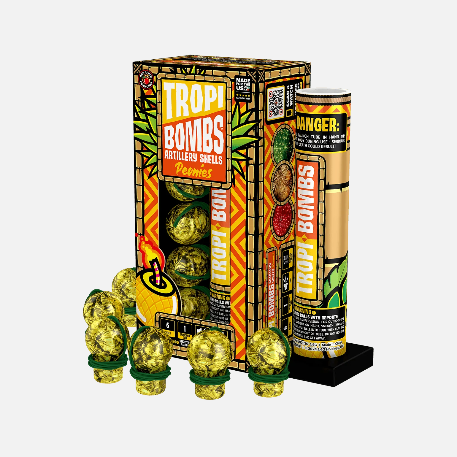 Tropi-Bombs 6 Shot Special Effect Artillery Shells - Image 5