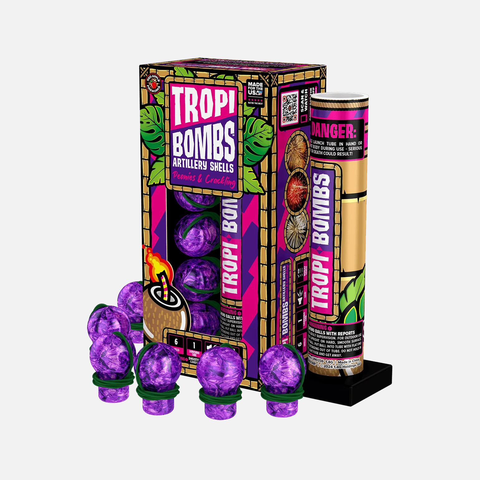 Tropi-Bombs 6 Shot Special Effect Artillery Shells - Image 6